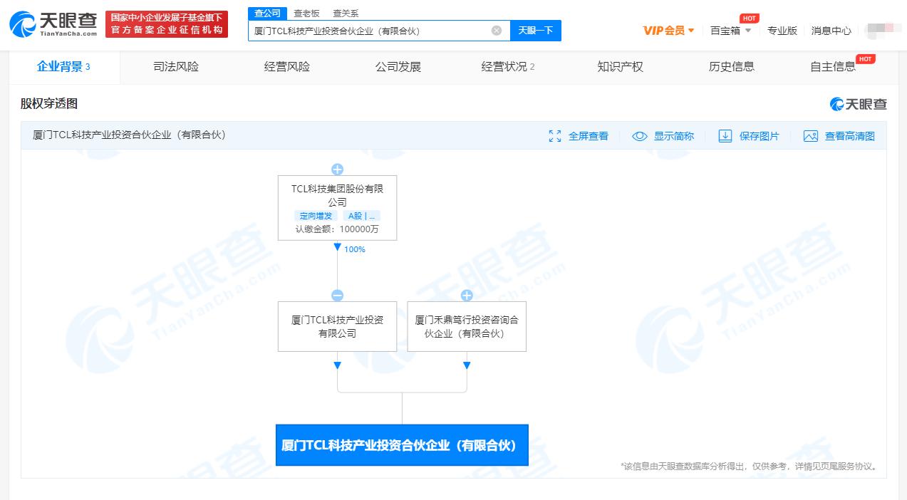 TCL成立科技产业投资合伙企业