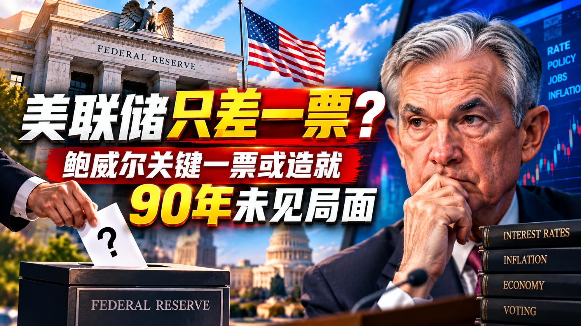 美联储只差一票？鲍威尔关键一票或造就90年未见局面