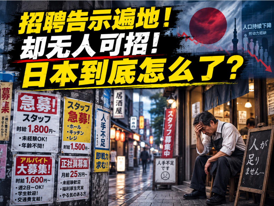 招聘告示遍地，却无人可招！日本到底怎么了？