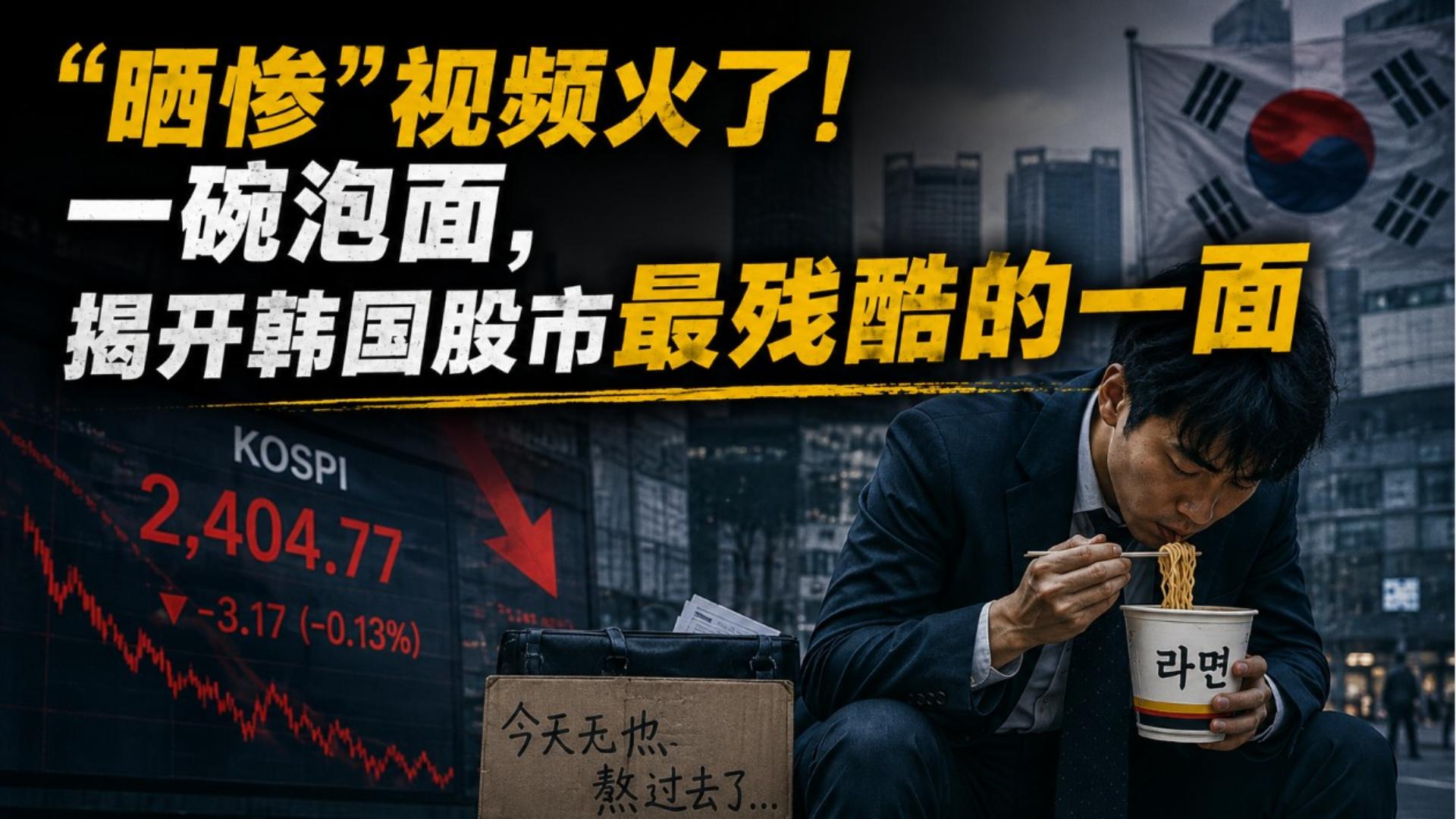 “晒惨”视频火了！一碗泡面，揭开韩国股市最残酷的一面