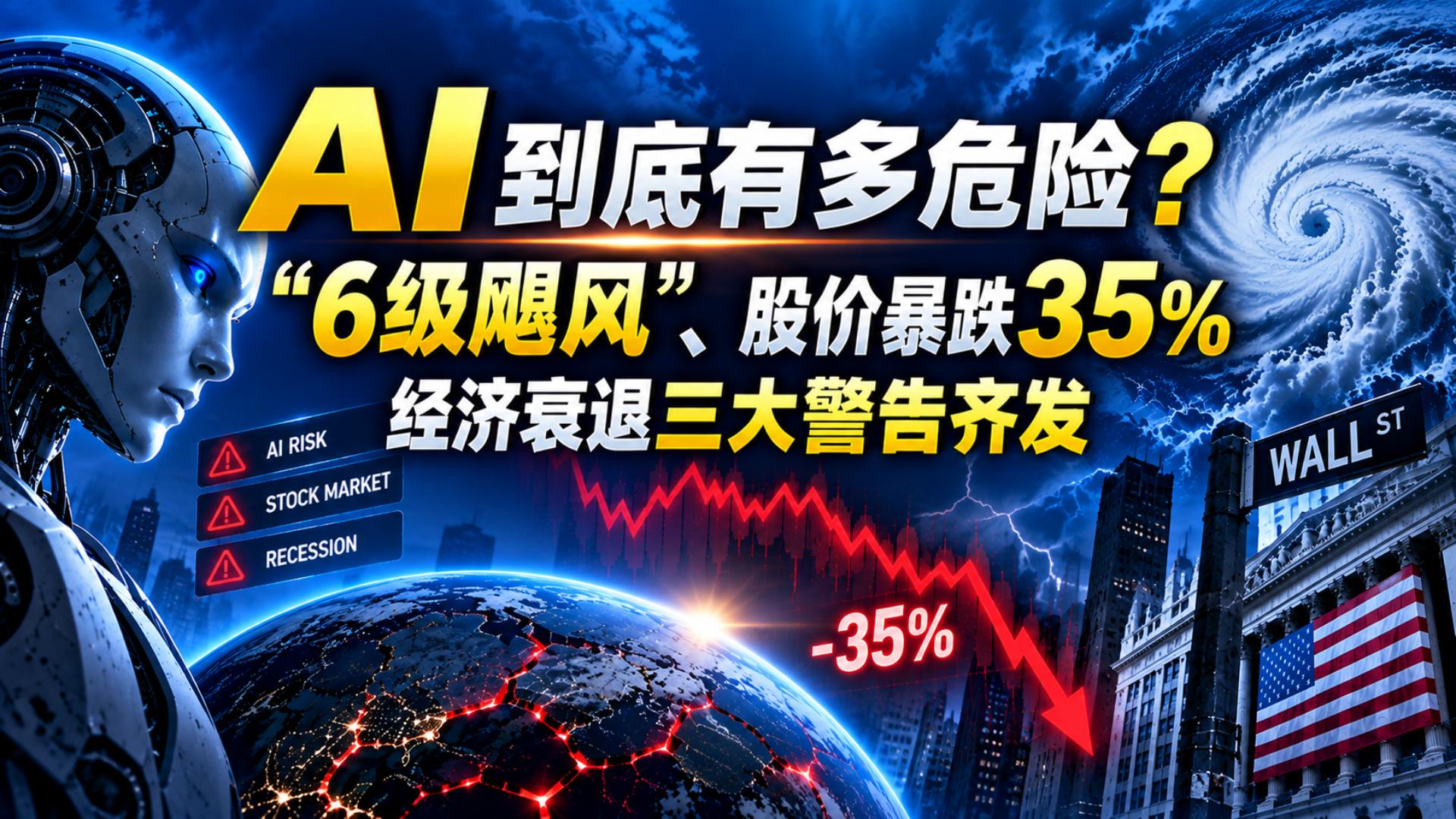 AI到底有多危险？“6级飓风”、股价暴跌35%、经济衰退三大警告齐发