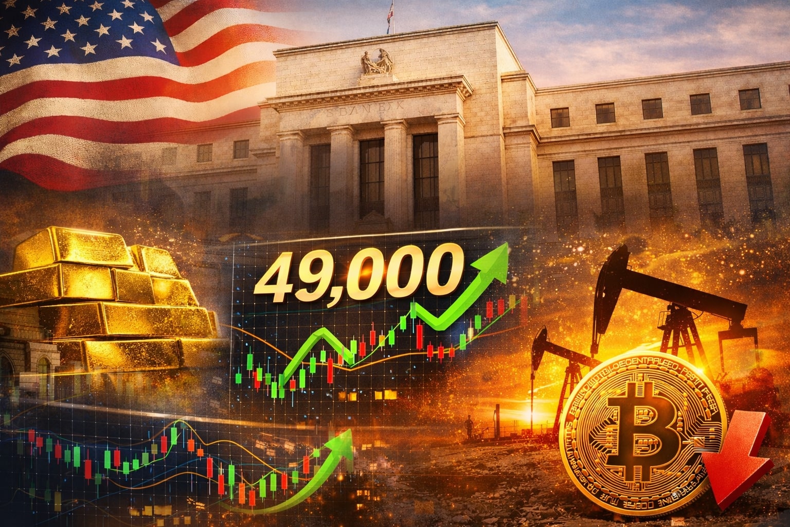 鸽声再起！美联储今年降息超100基点？道指冲破4.9万关口、原油比特币携手跳水提供者FX168