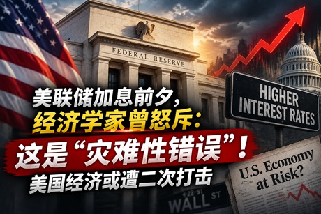 美联储加息前夕，经济学家曾怒斥：这是“灾难性错误”！美国经济或遭二次打击